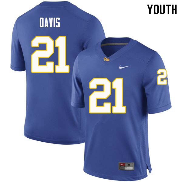 Youth #21 A.J. Davis Pittsburgh Panthers College Football Jerseys Sale-Royal